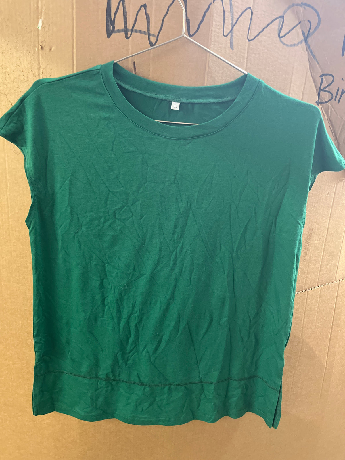 Green womens sleeveless Tshirt