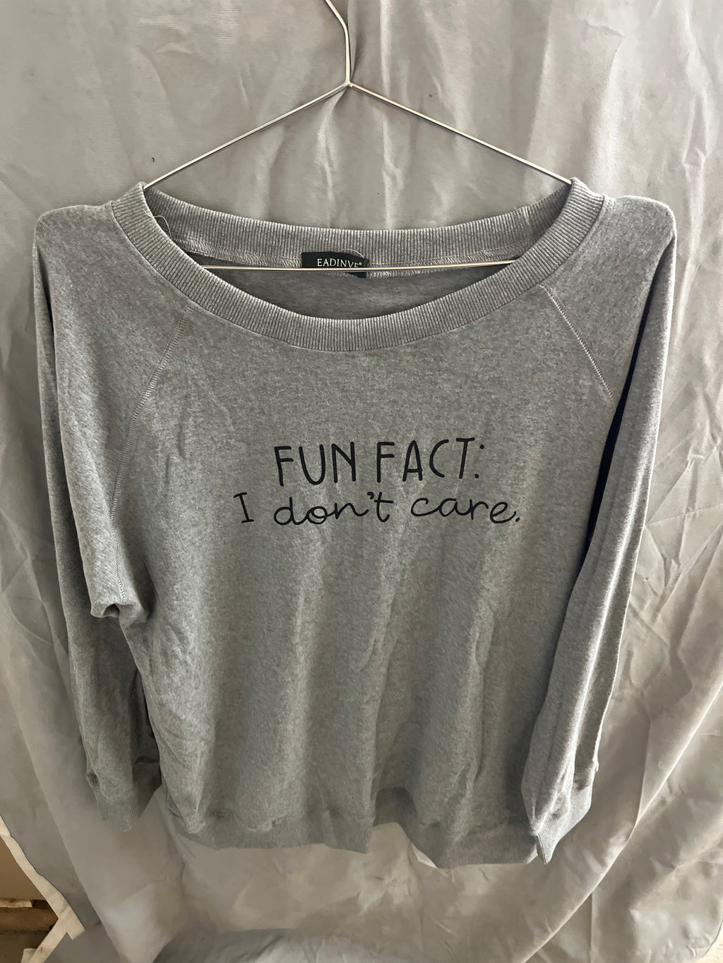 Fun fact I don’t care grey long sleeve Tshirt