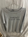 Fun fact I don’t care grey long sleeve Tshirt