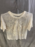 White see-through floral shirt ￼