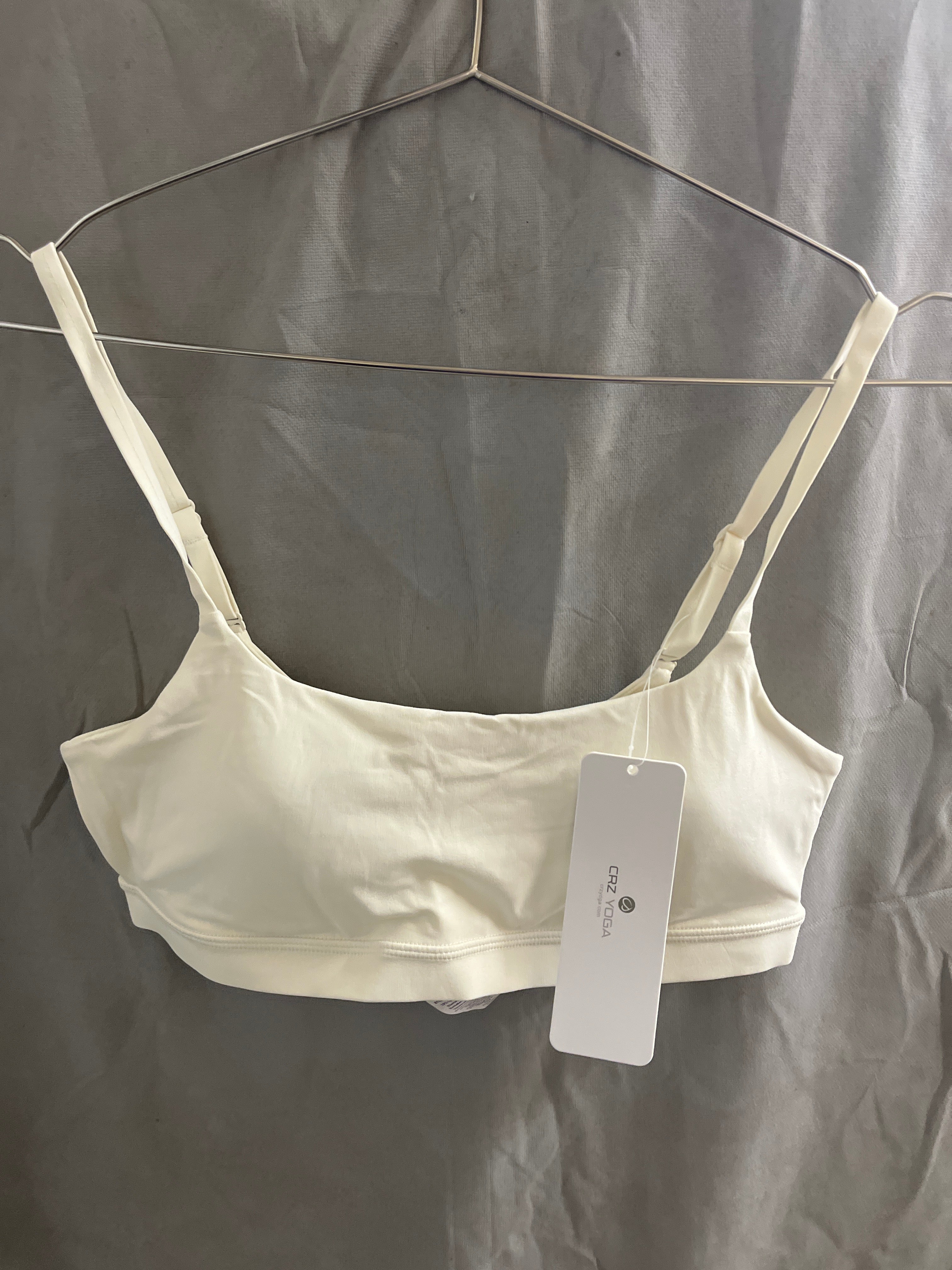 Crazy yoga white workout bra