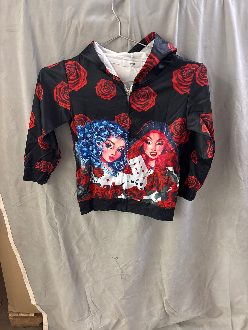Girls red zipped hoodie