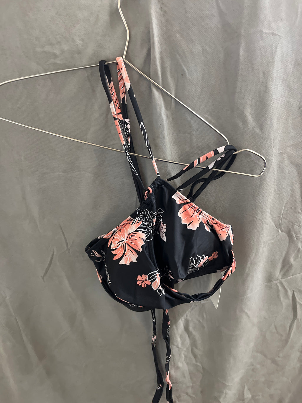 Holipick orange floral 2 piece bathing suit