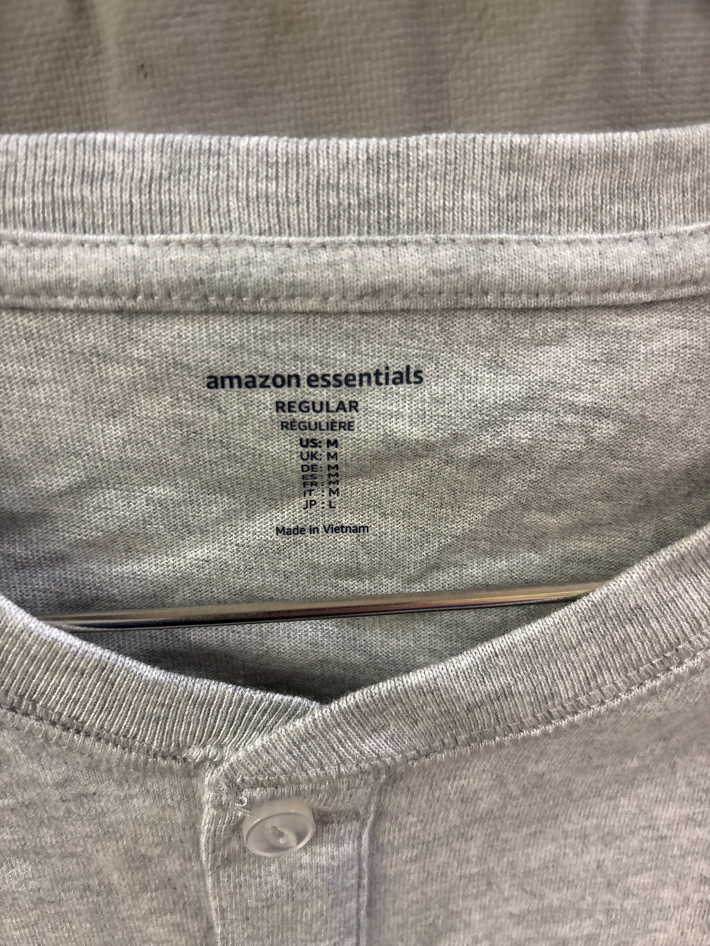 Grey long sleeve shirt quarter button up