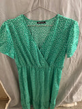 Pretty garden green and white floral blouse
