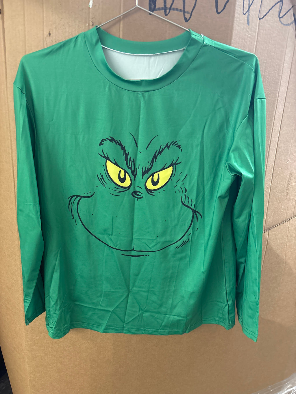 Christmas grinch long sleeve shirt and pants set (large)