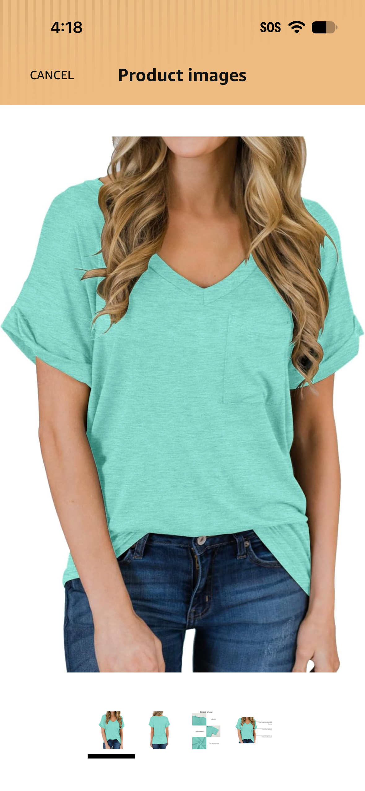 Women's Soft Basic Short Sleeve V-Neck T-Shirts turquoise (XL)