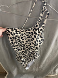 Holipick cheetah print one piece bathing suit