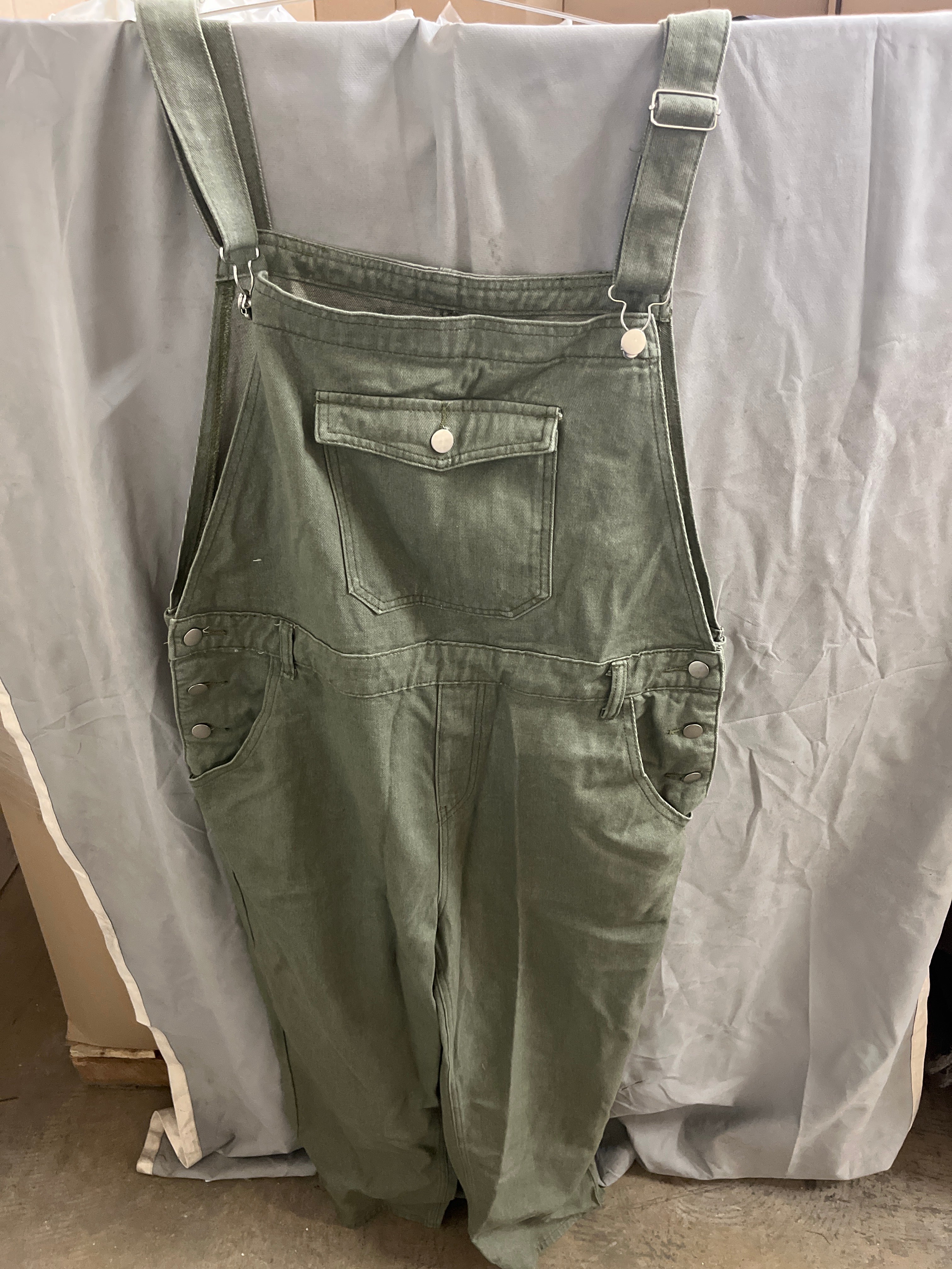 Green overalls with pockets