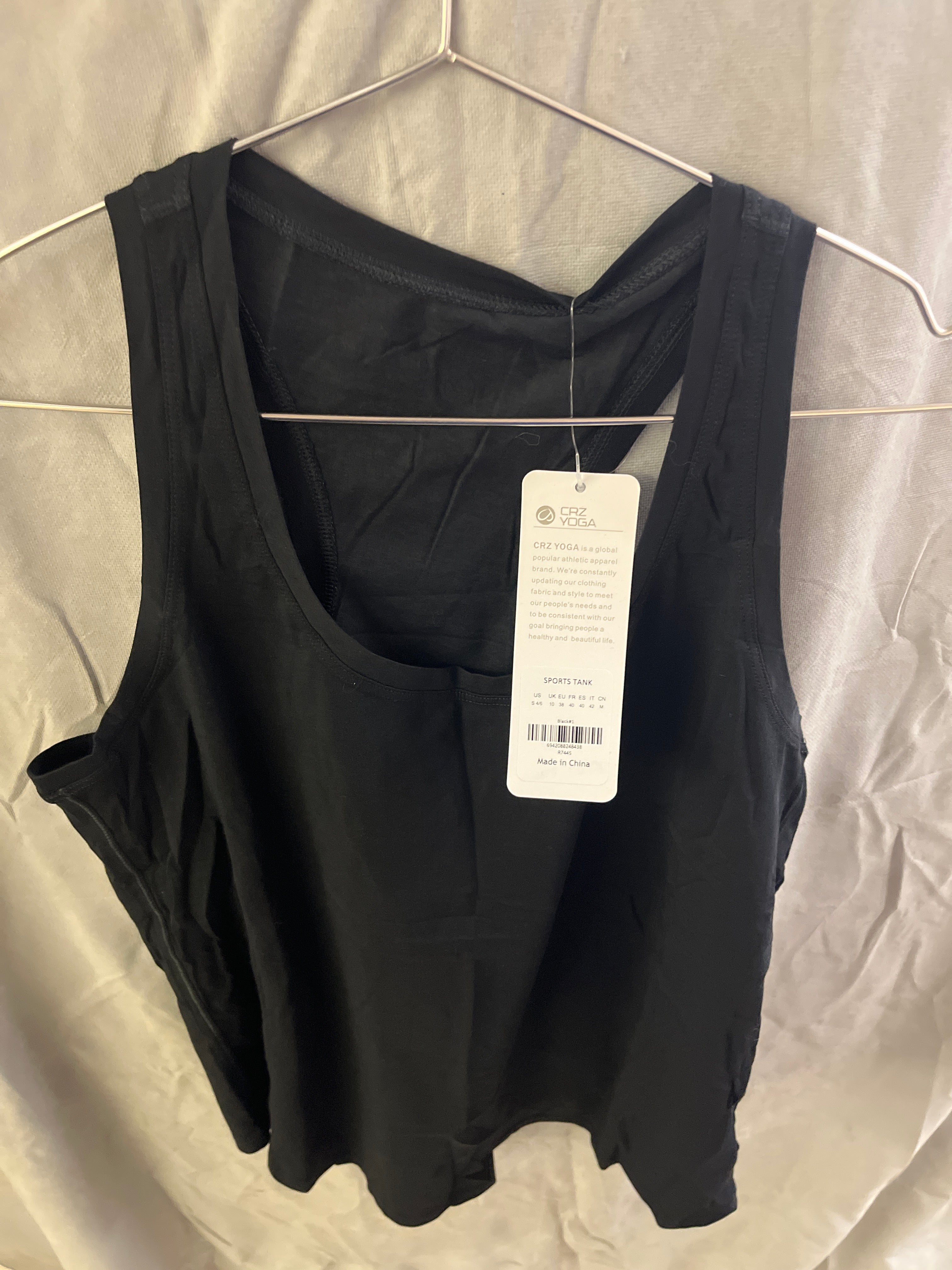 Crazy yoga black sports tank top