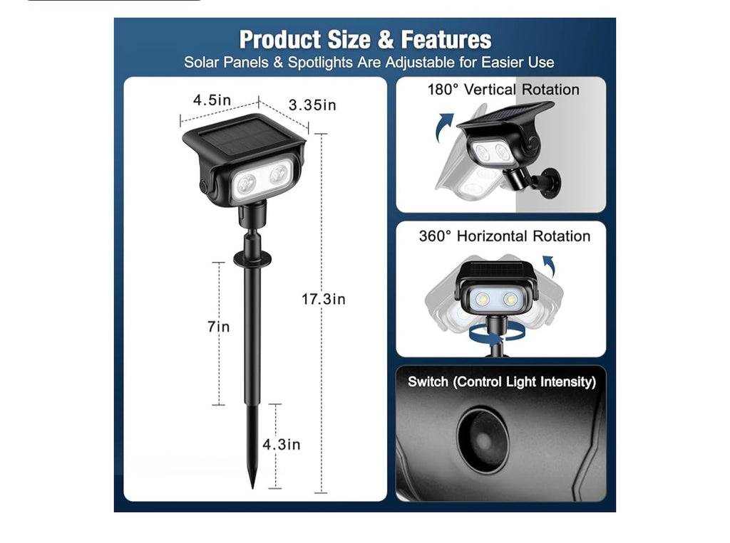 Lebenwell Solar Spotlights for outdoors. 6-pack.
