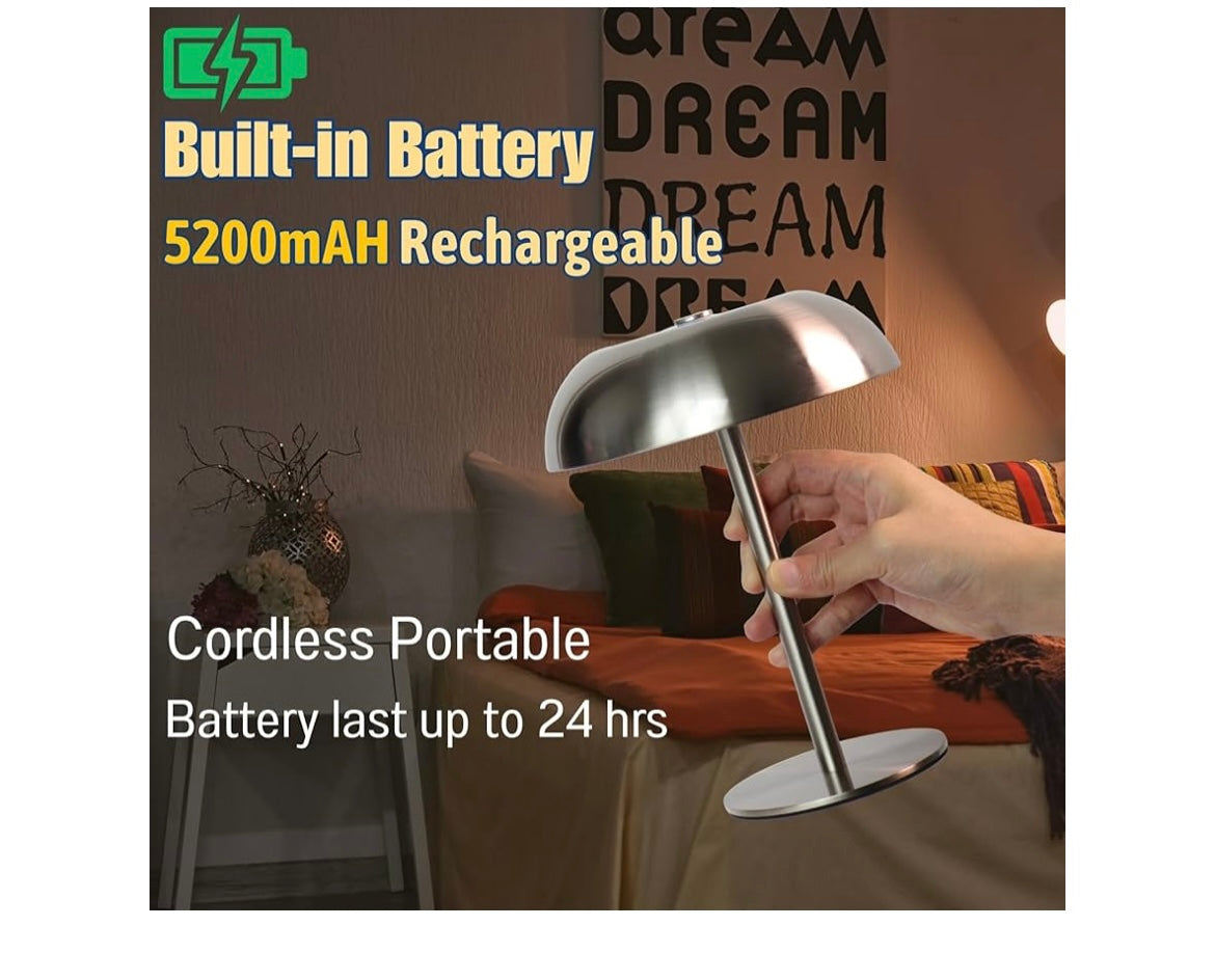 Portable led mushroom table lamp