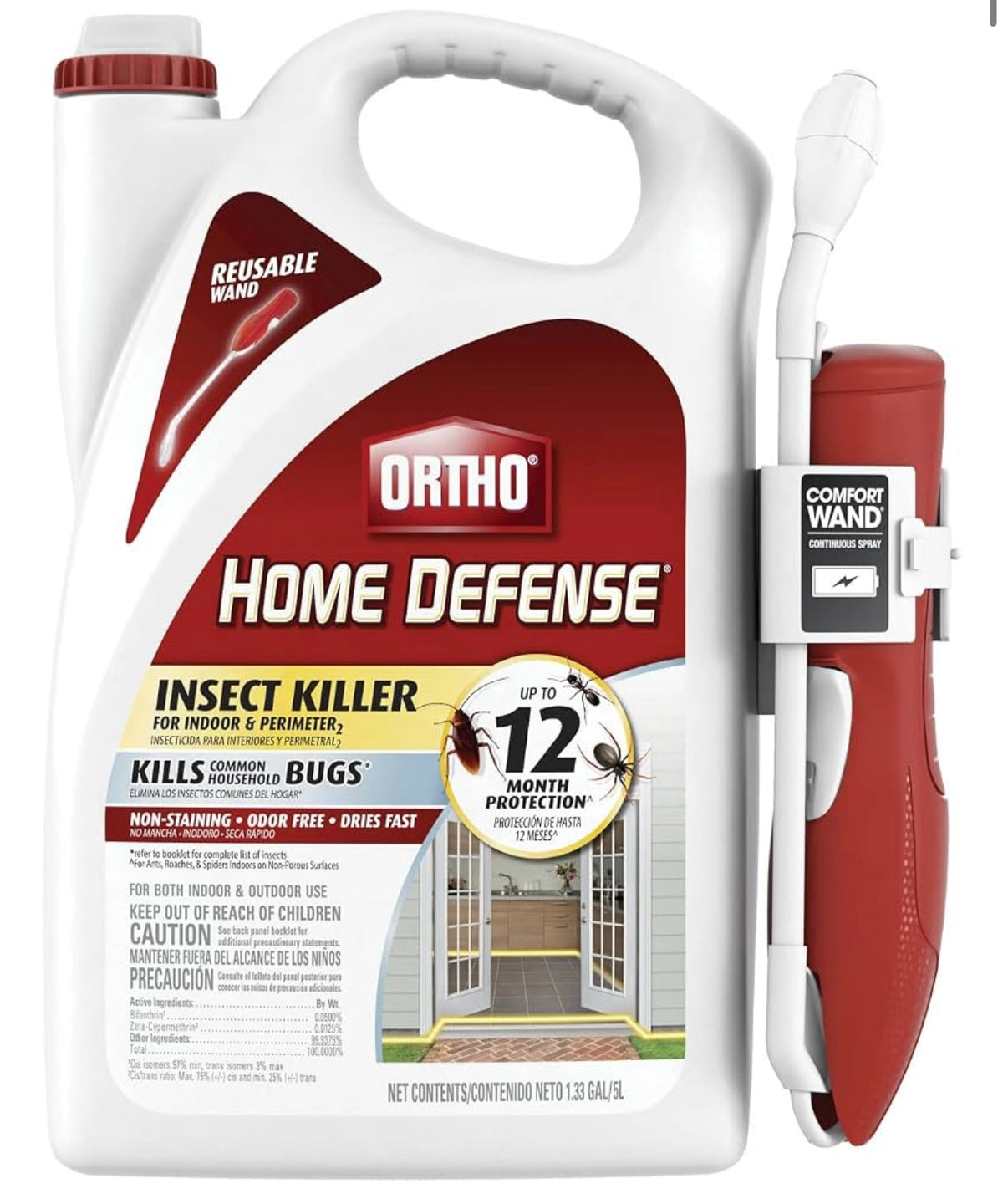 Ortho Home Defense Insect Killer for Indoor & Perimeter2, Wand, 1.33 gal.