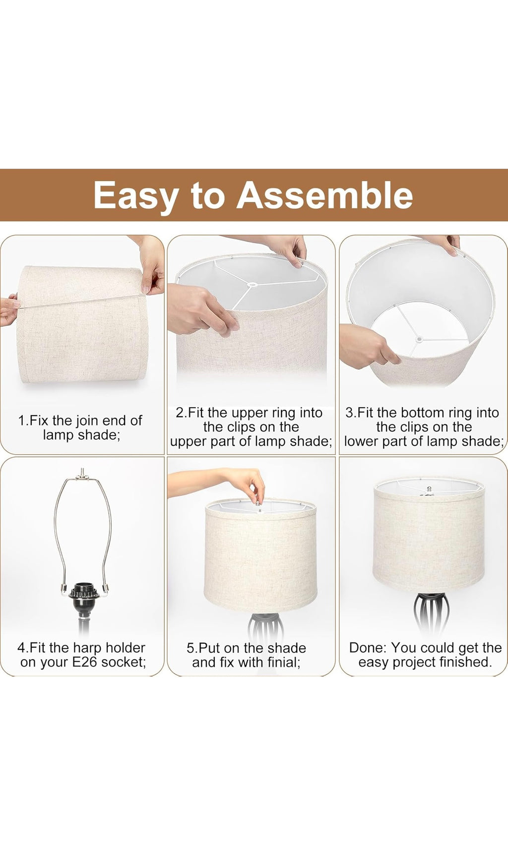 Fabric lamp shades 2 pack