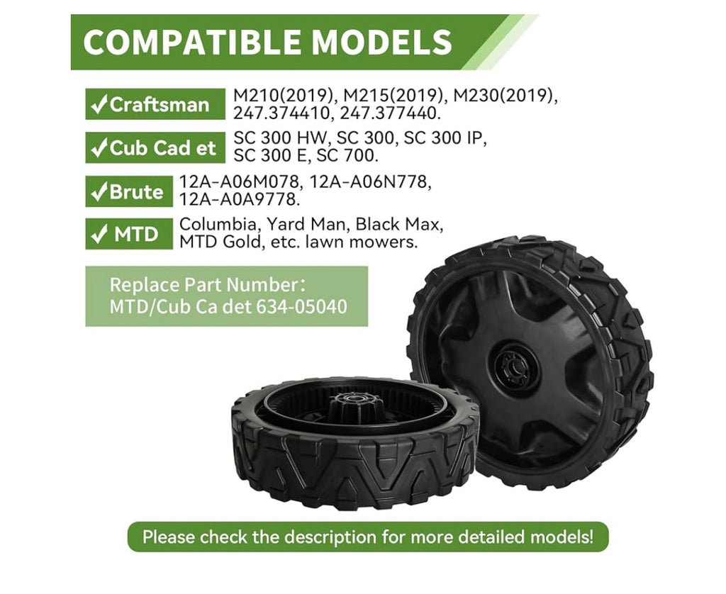 2 pack lawn mower wheels