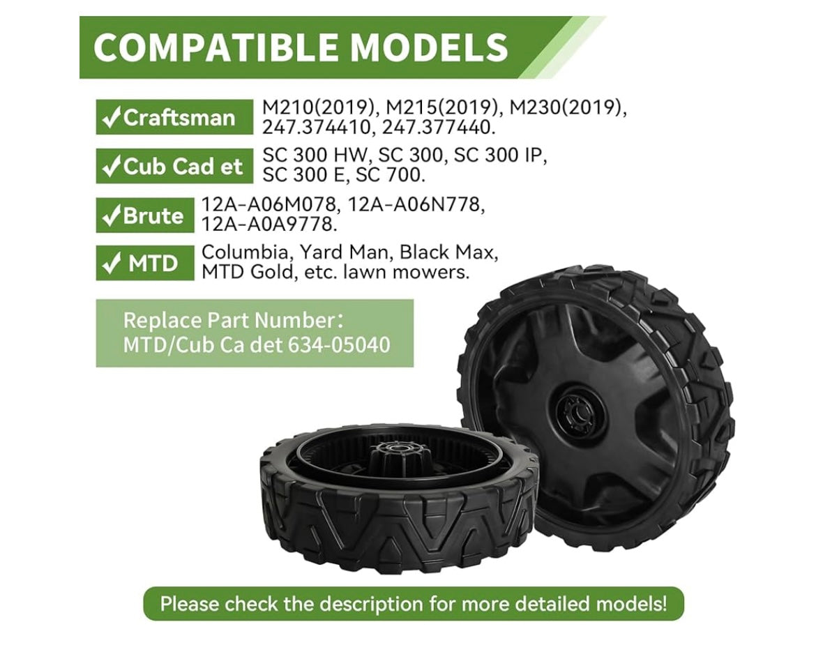 2 pack lawn mower wheels