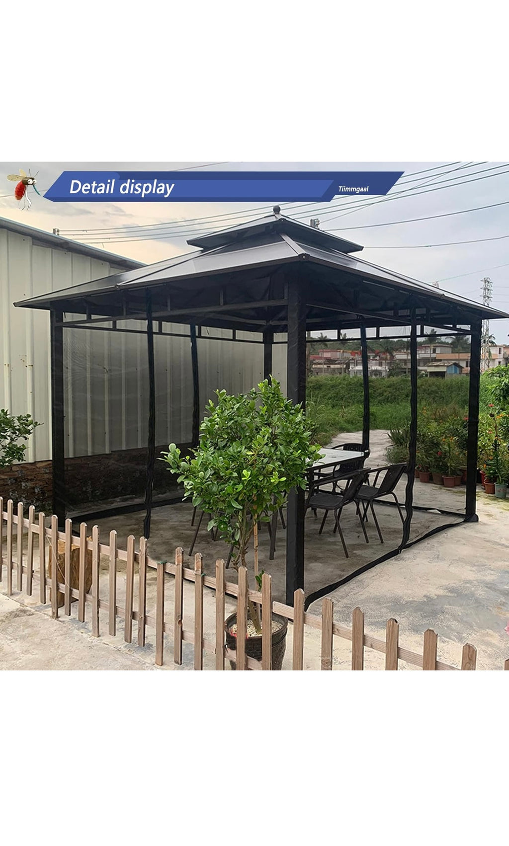 Mosquito netting for gazebo