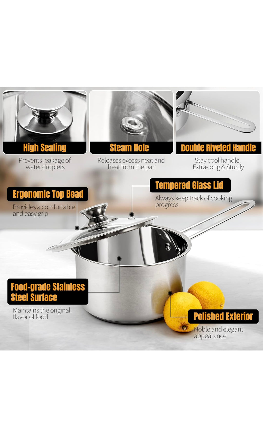 Stainless steel pots and pan