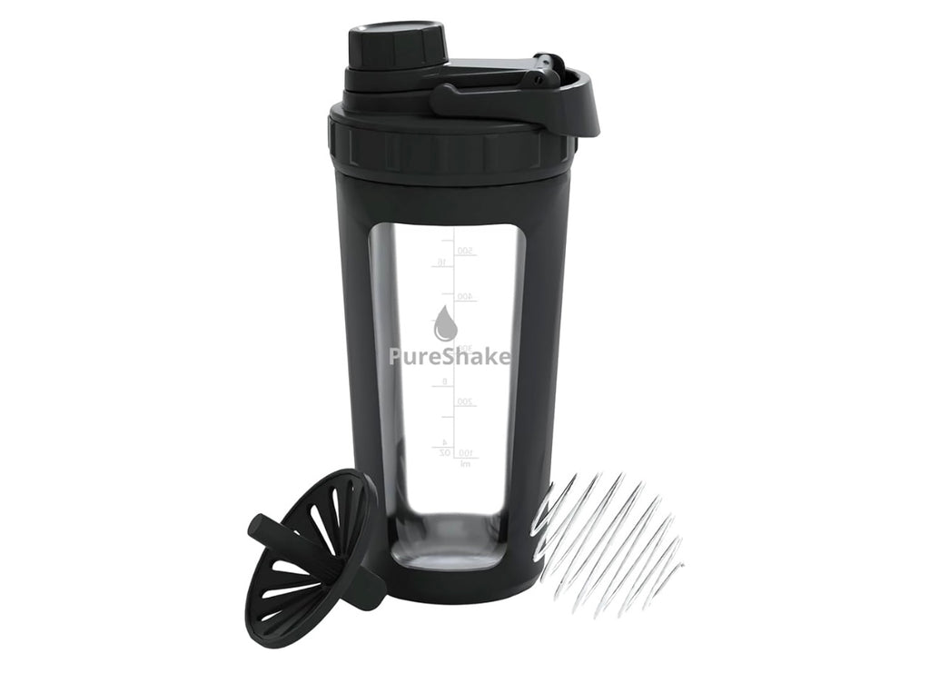 Pure Shake Glass Shaker Bottle.