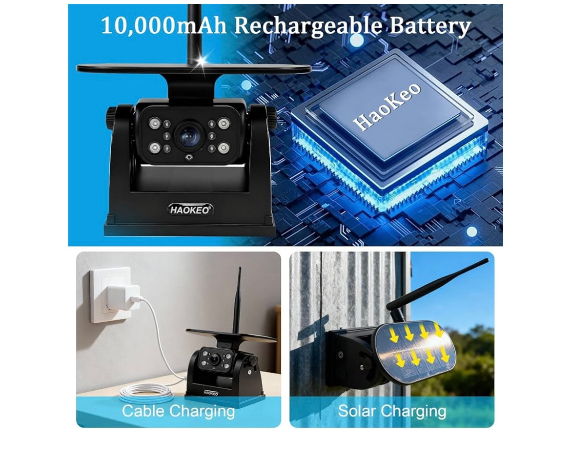 Magnetic solar wireless backup camera