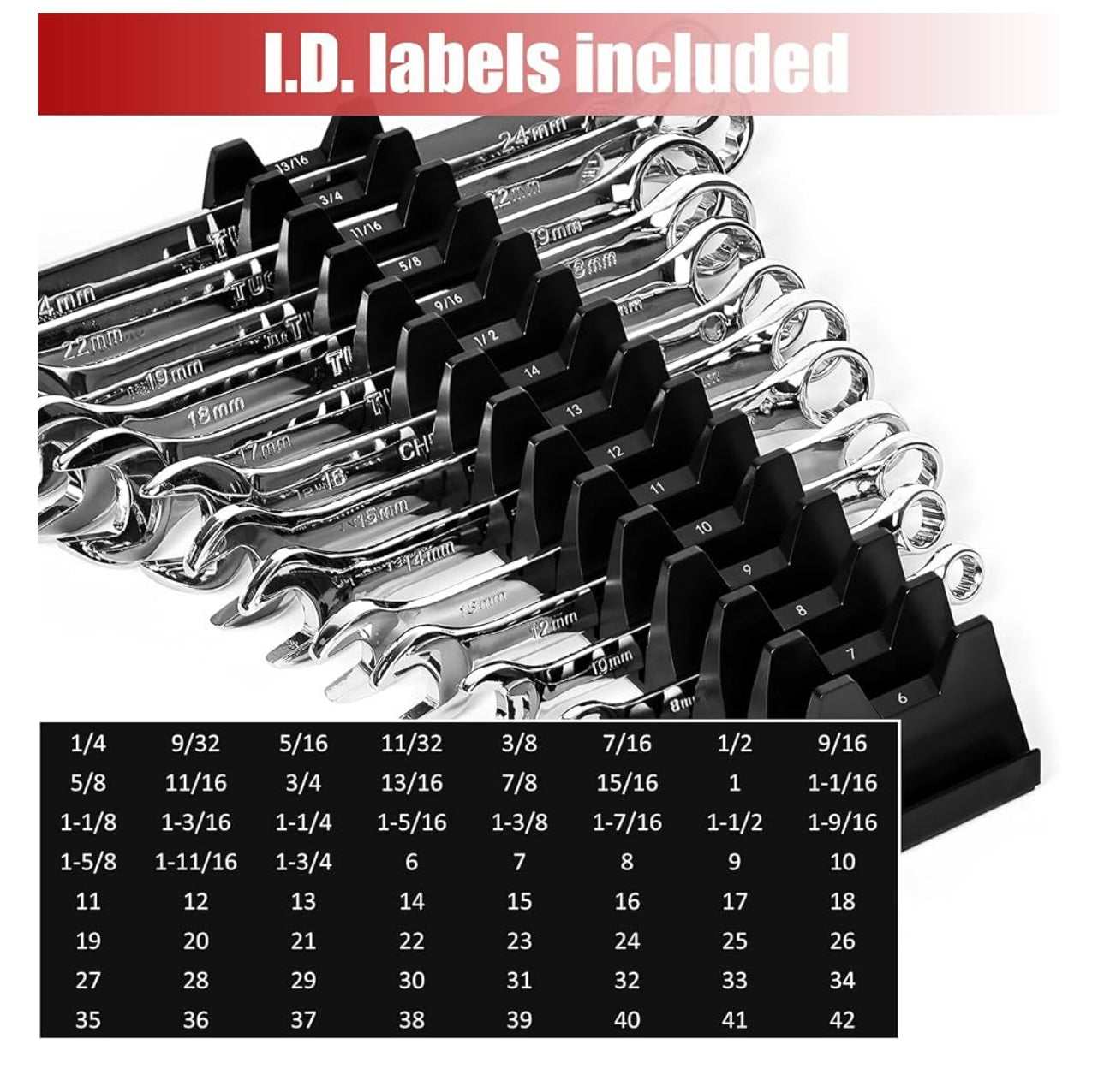 Oligeti Magnetic Wrench Organizer.