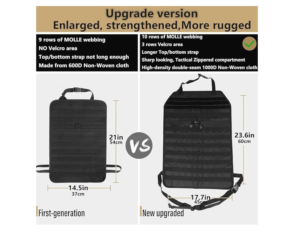 Car seat back organizer bag