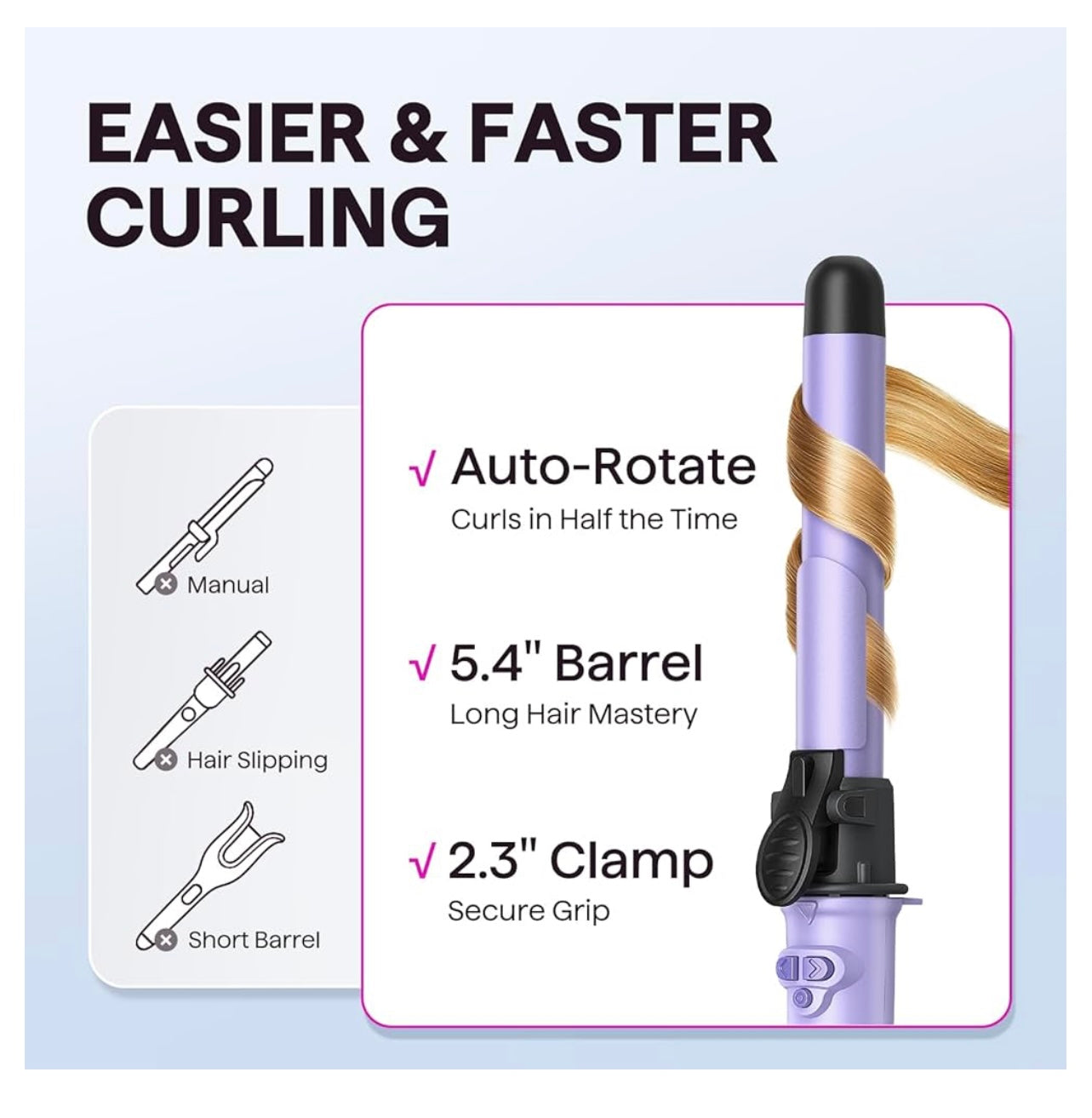 Wavy Talk Automatic Rotating Curling Iron.