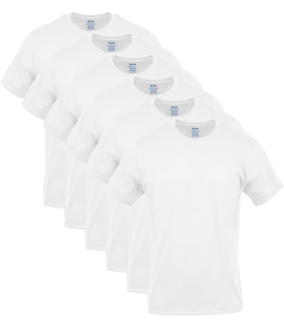 Gildan Men's Crew T-Shirts, 6 pack, Style G1100