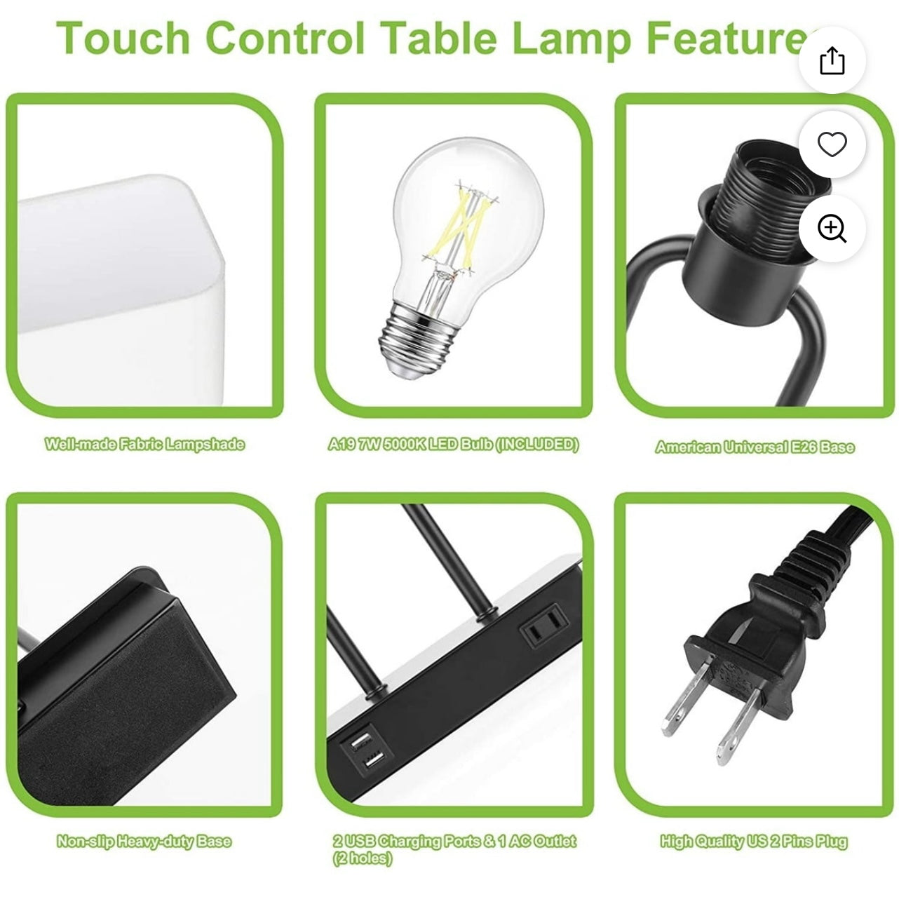 Bedside Touch Control Lamp.