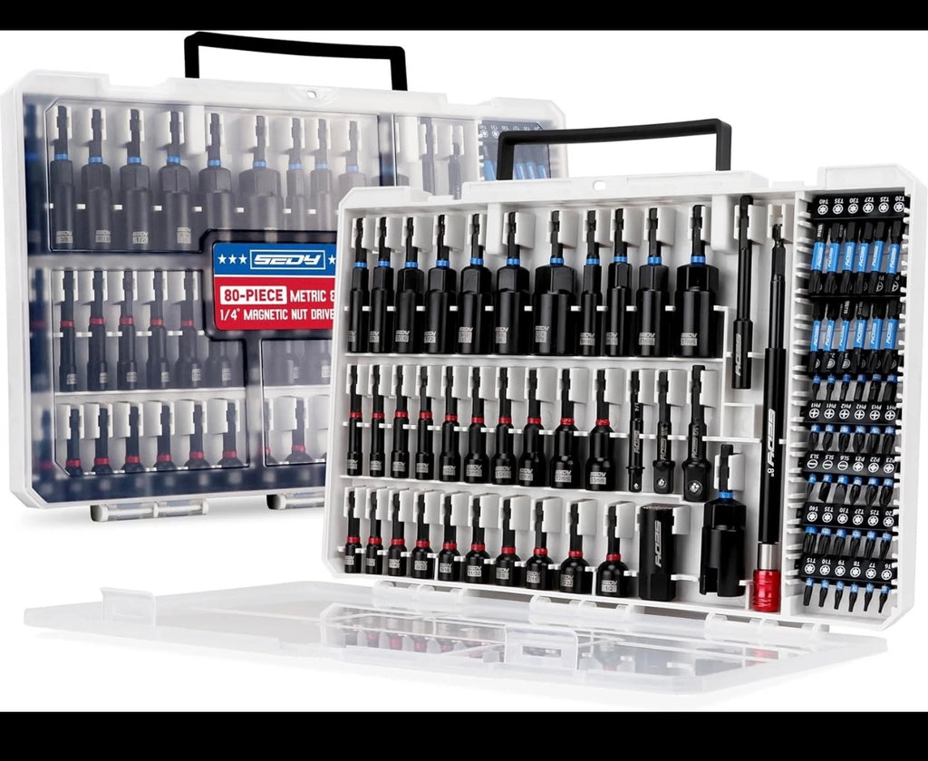 SEDY 80-piece Meteic and SAE 1/4” Magnetic Nut Driver Set.