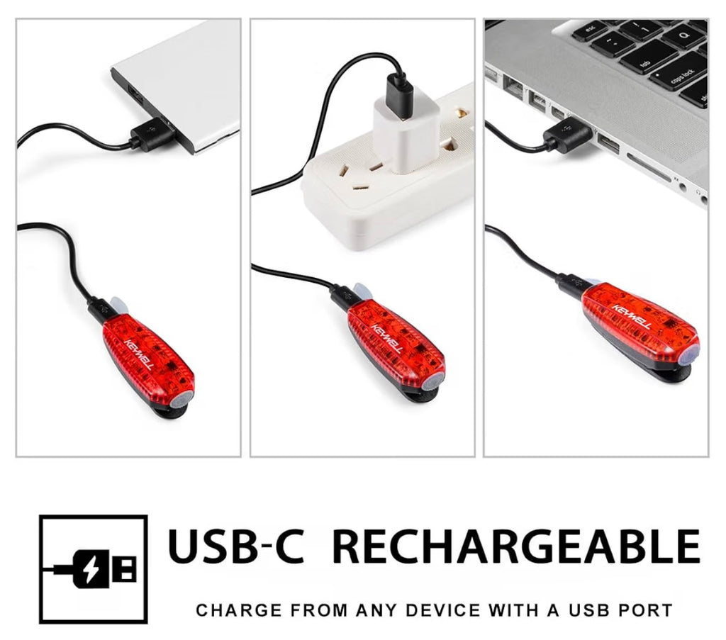 USB-C Rechargeable LED Safety Lights (2 Pack) - Clip on Strobe Running Lights for Runners