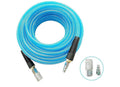 SANFU Polyurethane(PU) Reinforced 3/8”ID x 50ft Air Hose, Non-kinking with 3/8” Repaired Industrial Quick Coupler and Plug, Bend Restrictor, Transparent Blue(50’)