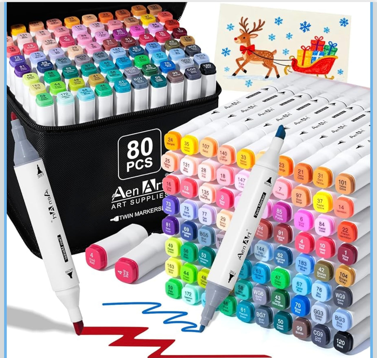Aen Art Supplies 80 Color Alcohol Markers.