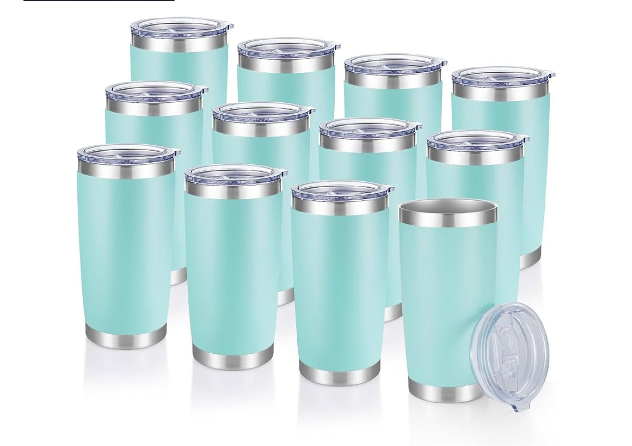Cool Yoleb 20oz Turquoise Metal Tumblers.