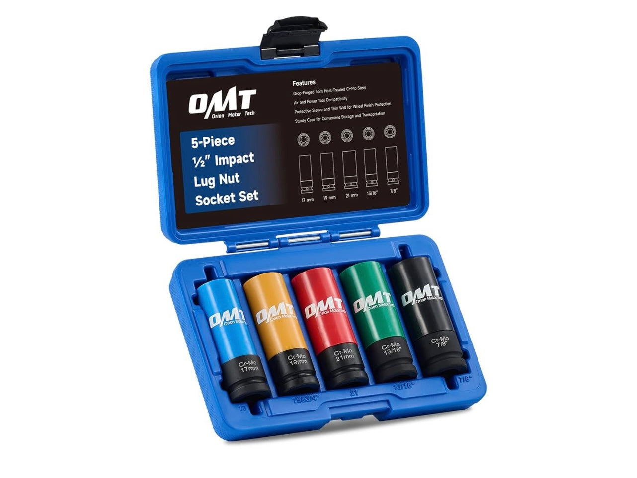 OMT 1/2” Impact Lug Nut Socket Set.
