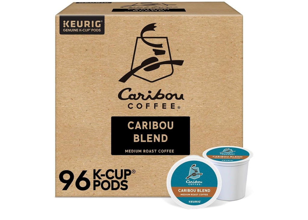 Caribou Coffee Caribou Blend Keurig Single-Serve K-Cup Pod, Medium Roast Coffee, 96 Count. Best by 06/2027.