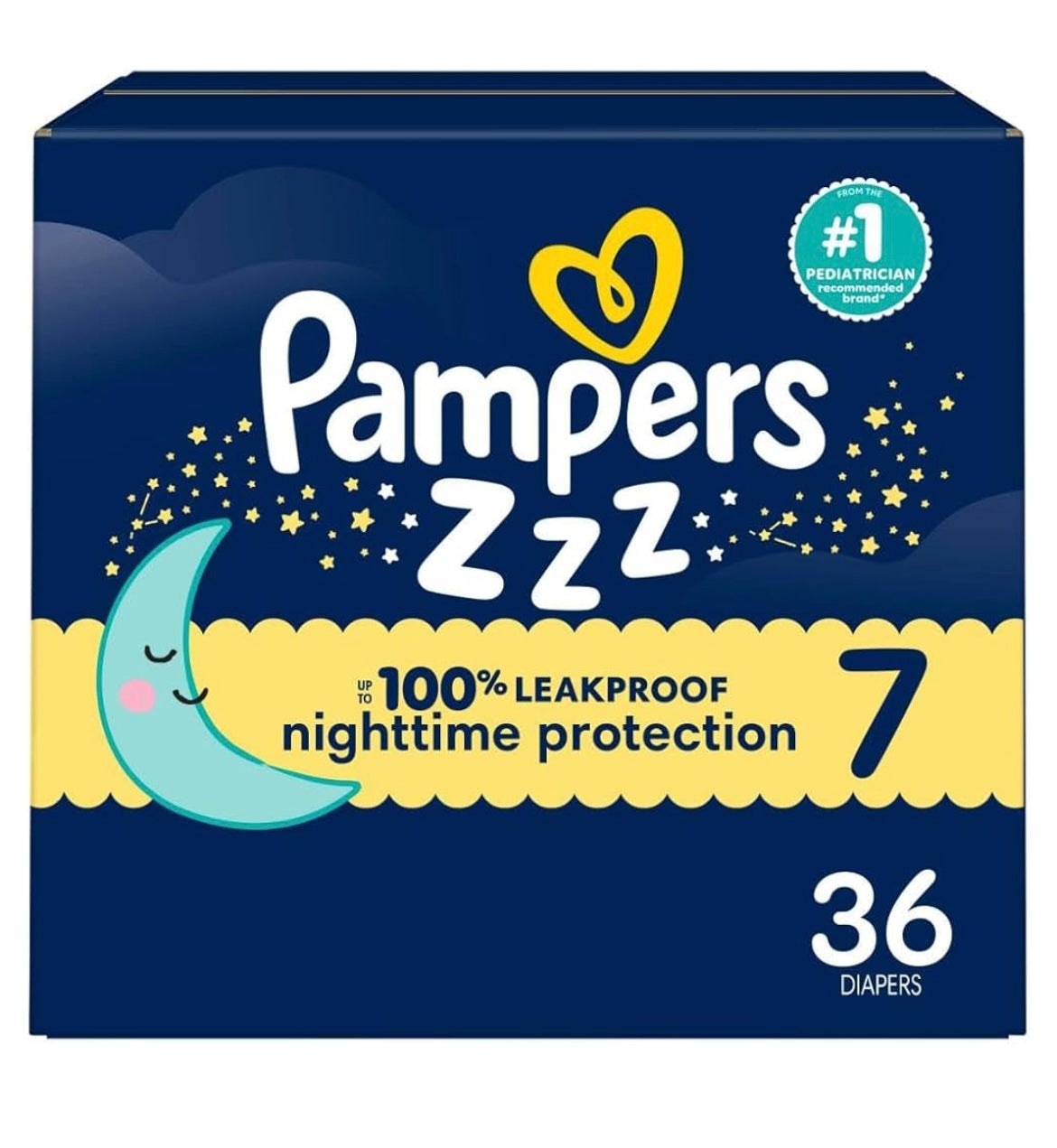 Pampers overnight diapers size 7