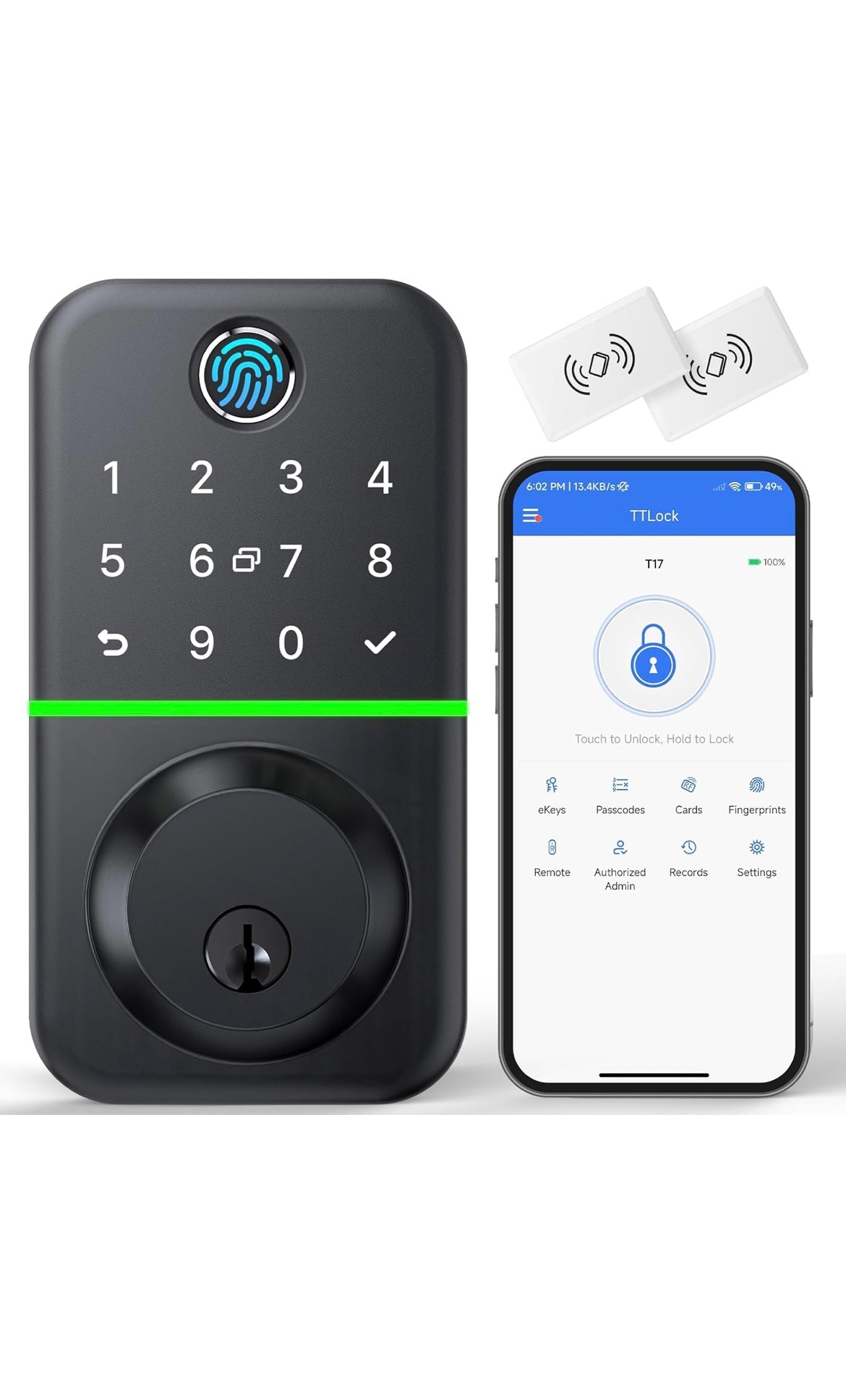 Smart door lock deadbolt with keypad