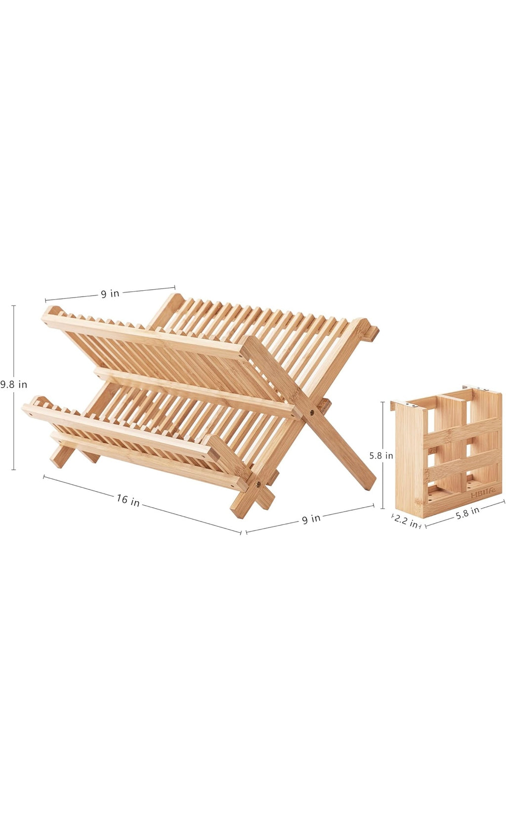 Dish rack with utensil holder bamboo