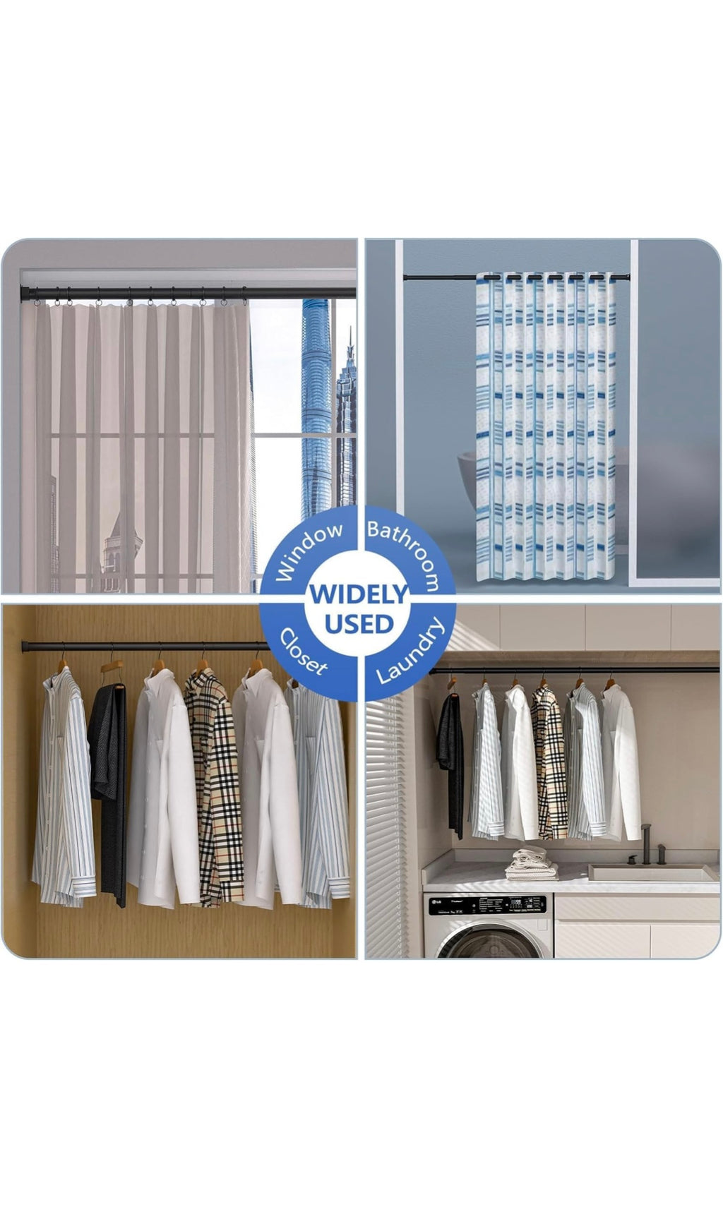 Closet rod for hanging clothes