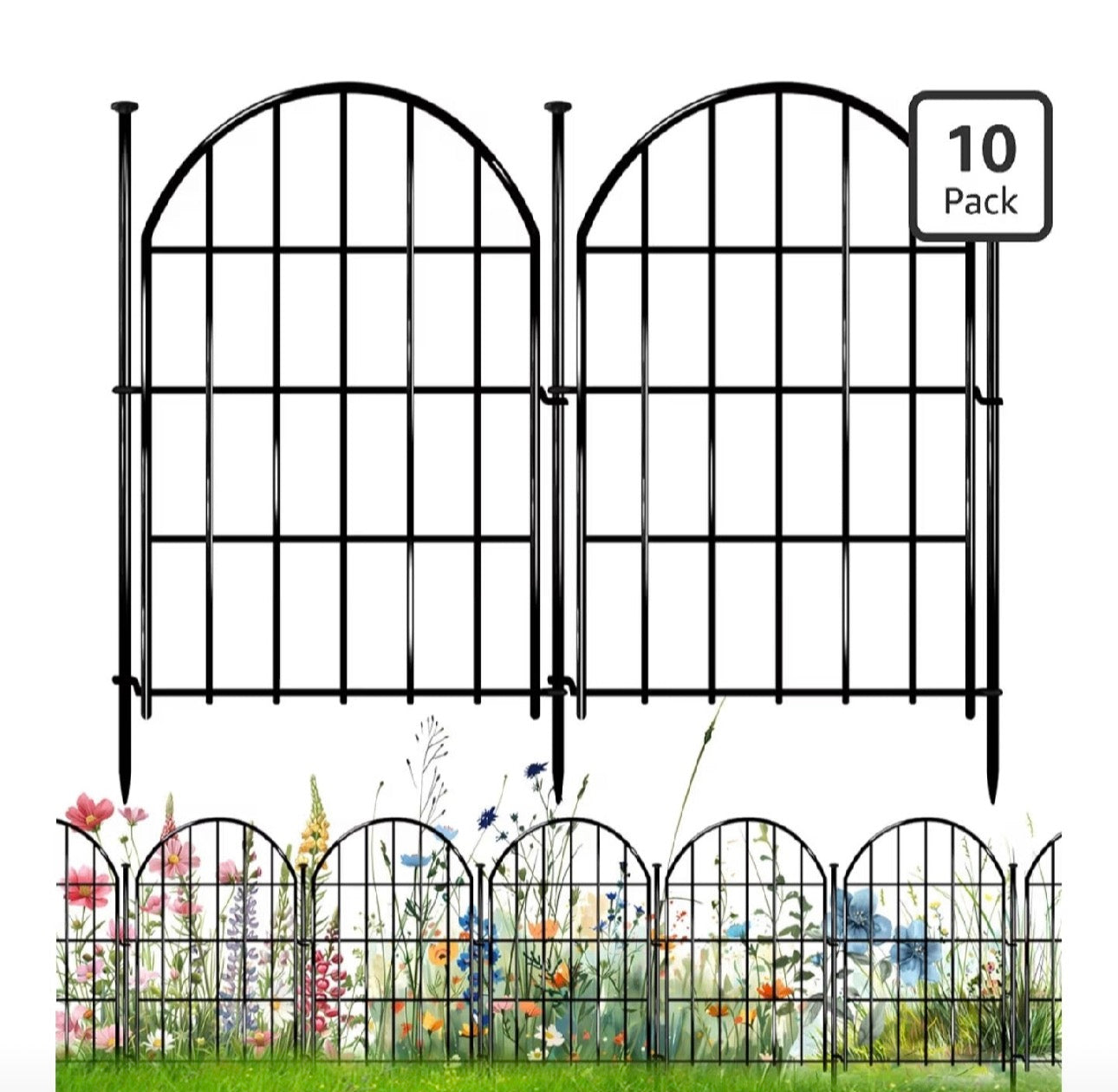 Decorative Garden Fence, 17in X 10.8ft No Dig Fence Panels