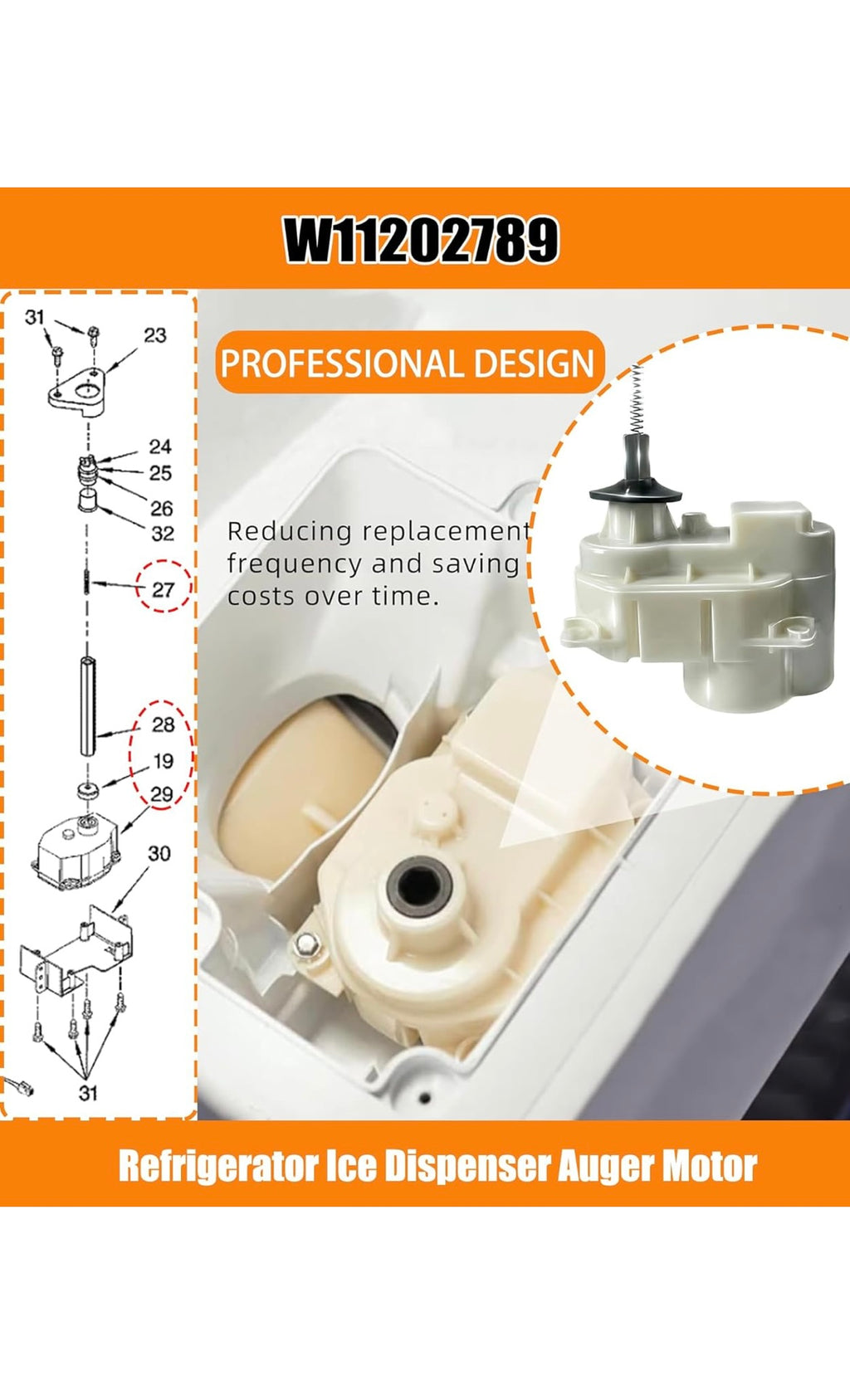 Ice dispenser auger motor