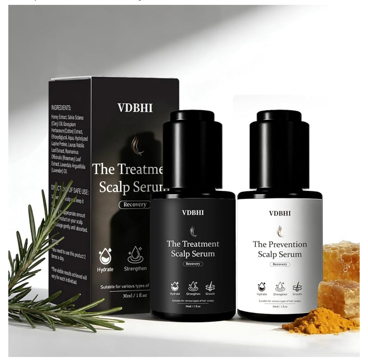 Hair Growth Serum Bundle for Women & Men - Volumizing & Thinning Hair Care with Plant-Based Actives, Sulfate-Free Scalp Serum for Healthy Hair (1)