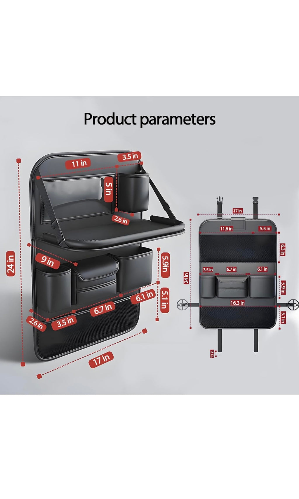 Car backseat organizer
