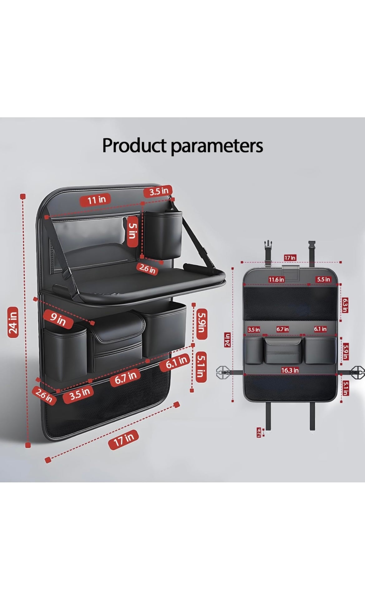 Car backseat organizer