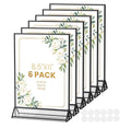 Acrylic Sign Holder 8.5X11 Black Picture Frame Double-Sided Acrylic Frames for Wedding Table Numbers Photo Frames Flyers Menu with Removable Sticky Dots-6 Pack