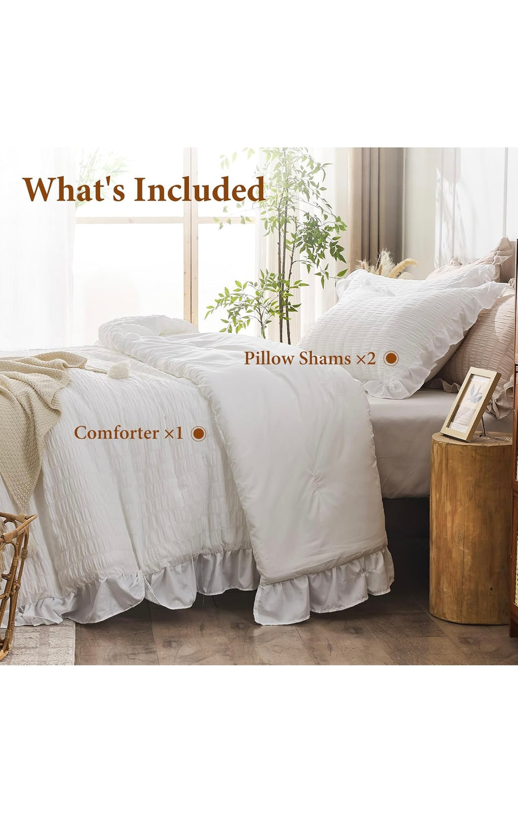 White comforters queen size 3 pcs