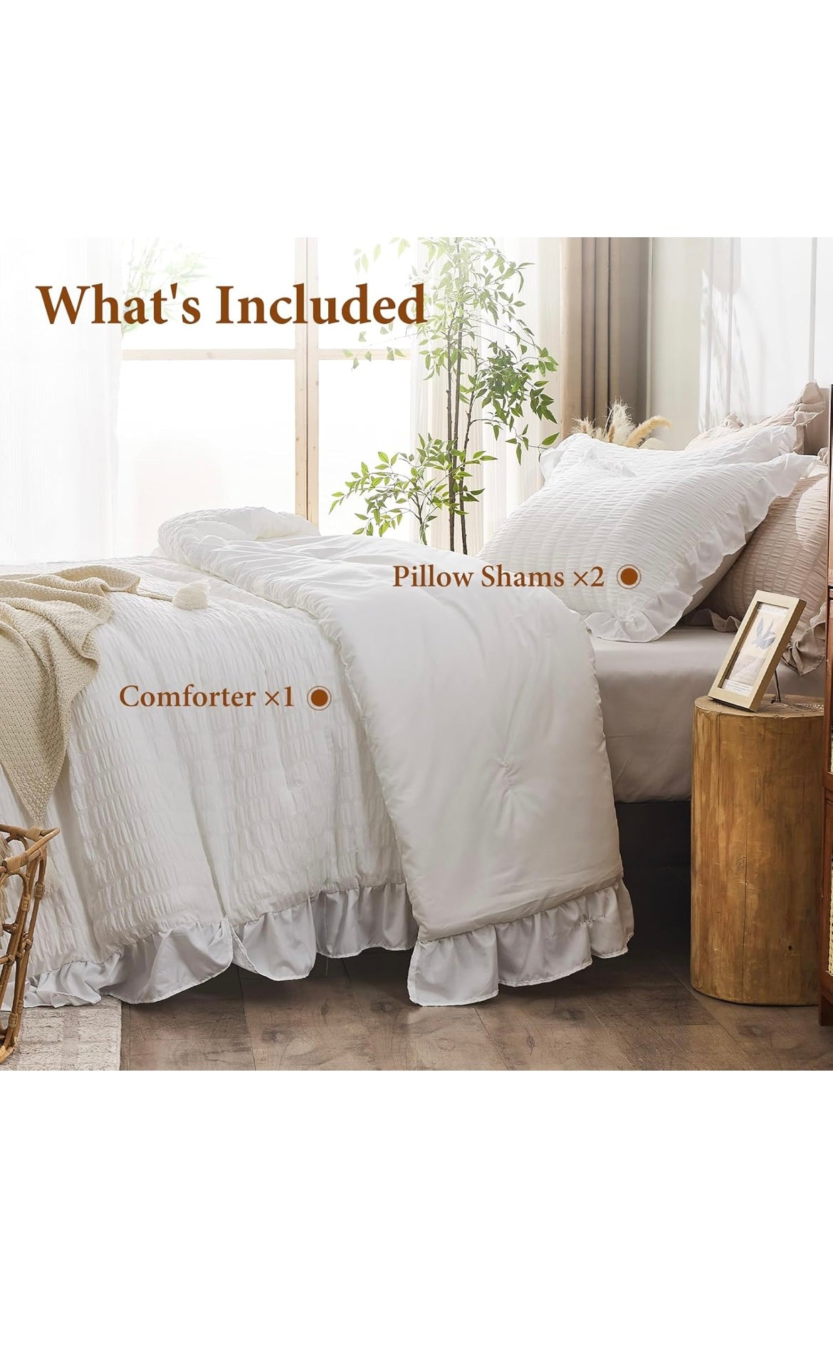 White comforters queen size 3 pcs