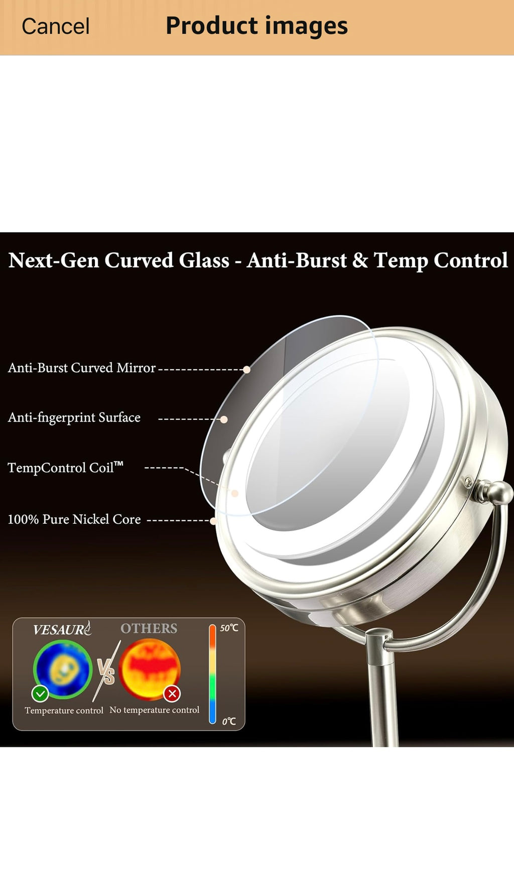 Large makeup mirror