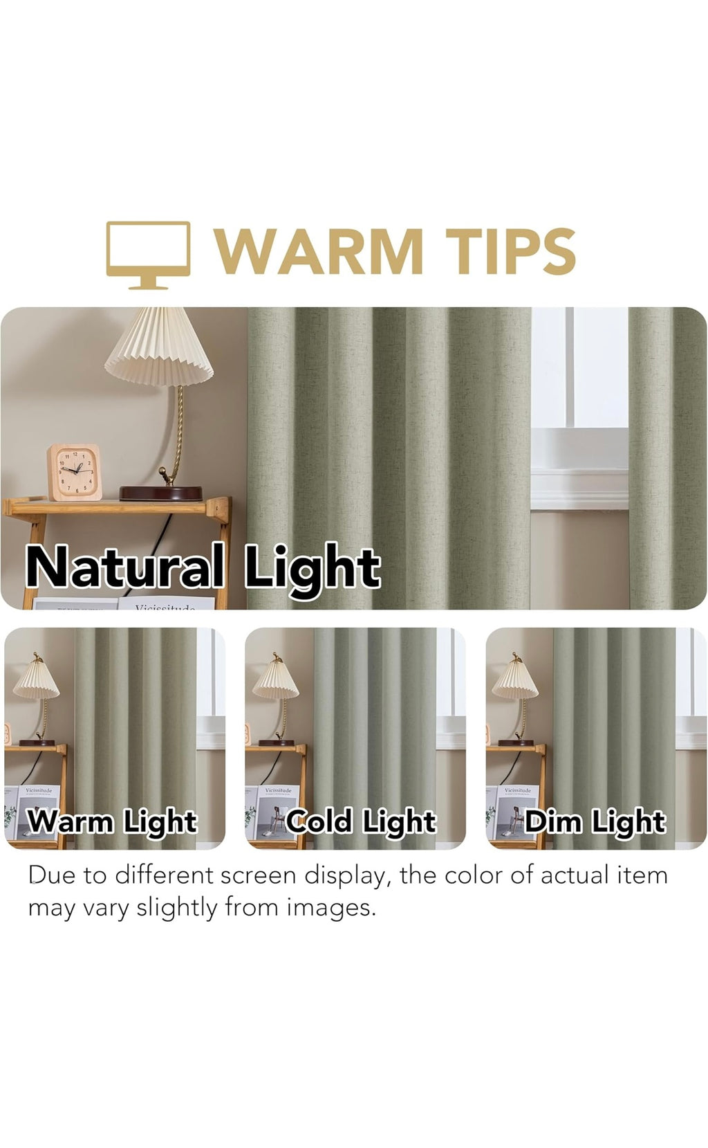 Linen curtains 100% blackout